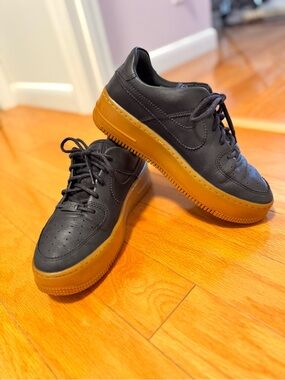 Nike Air- AF-1 Dark Blue Leather Sneakers